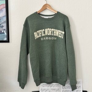 Pacific Northwest Oregon Crewneck Sweater - Forest Green